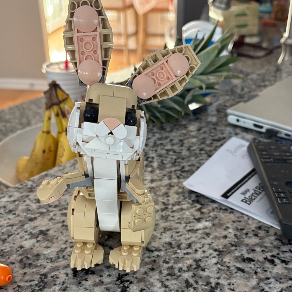 Lego Bunny Building Set - Tan, White, Black